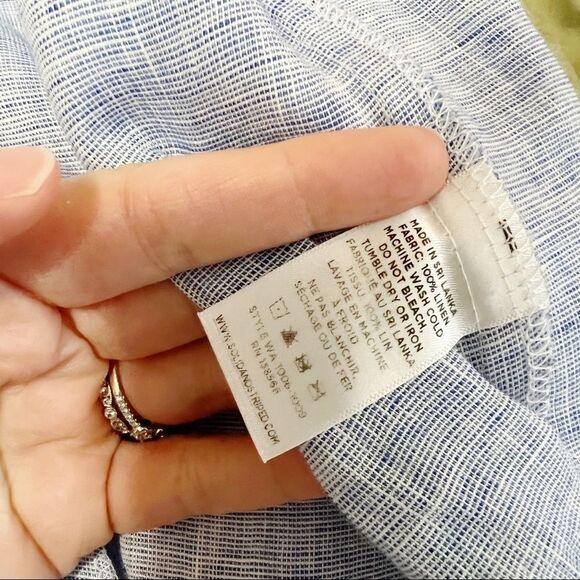 Solid & Striped Cape Linen Jumpsuit blue white - Picture 8 of 9